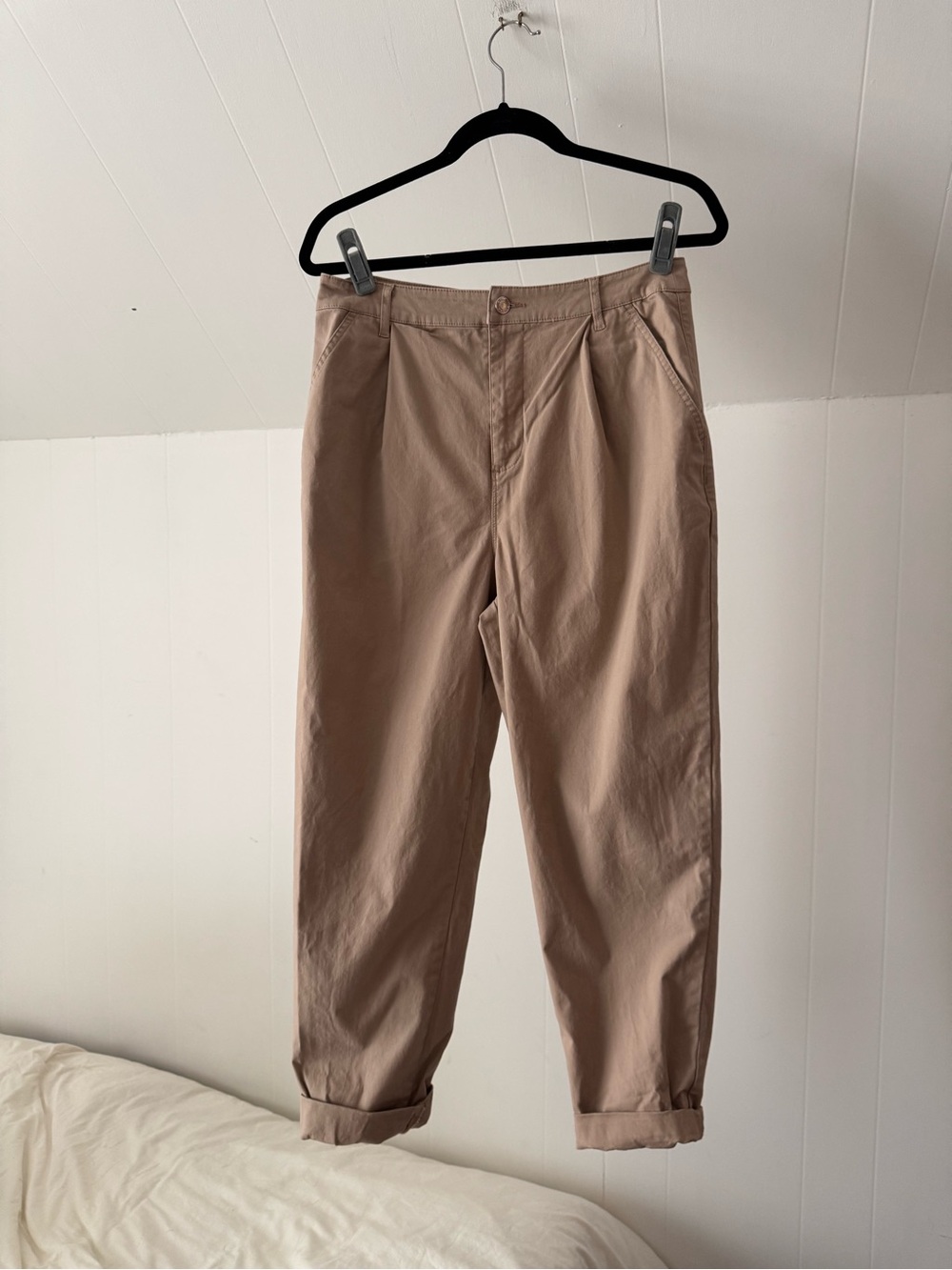 ASOS Design | Women’s Tan Pleated Chino Trousers, Size 8